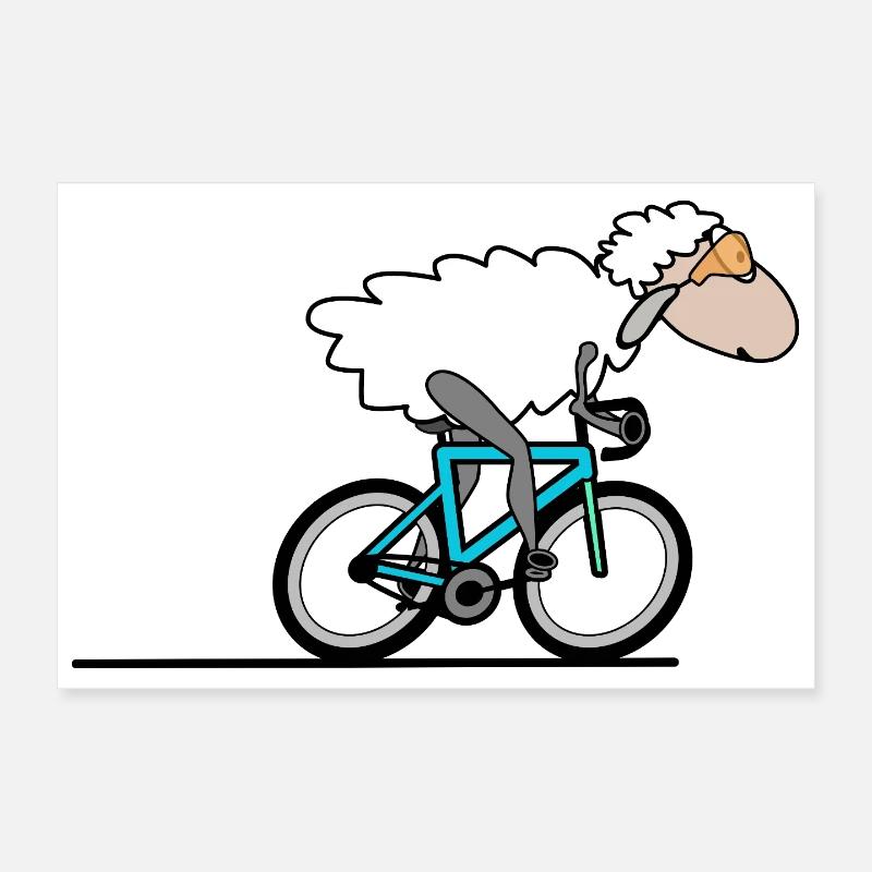 Rennrad Radfahren - Poster 30x20 cm - Weiß