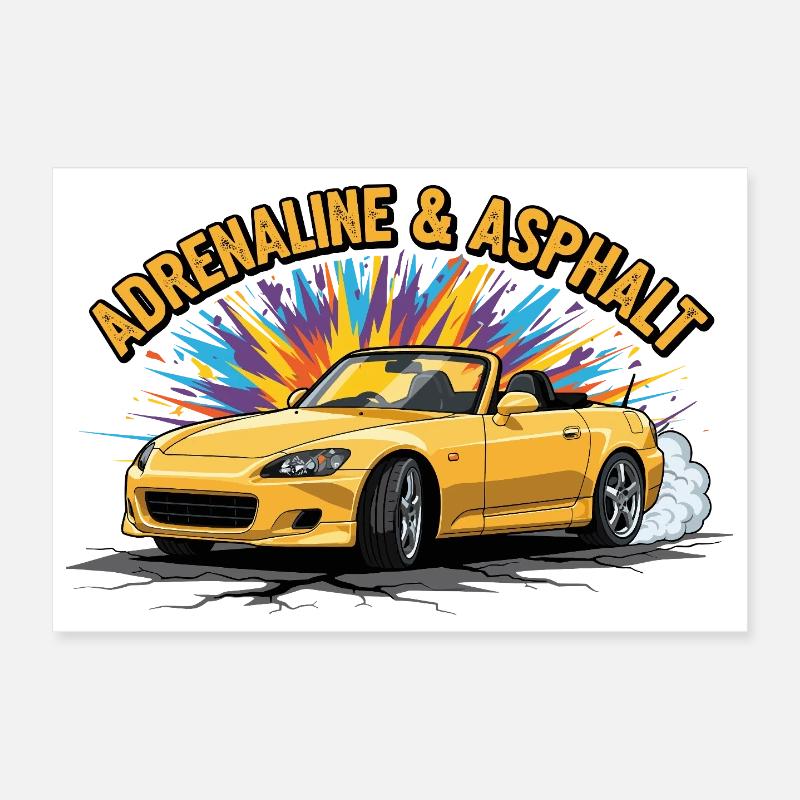 Adrenaline & Asphalt Poster 12" x 8" (30x20 cm)