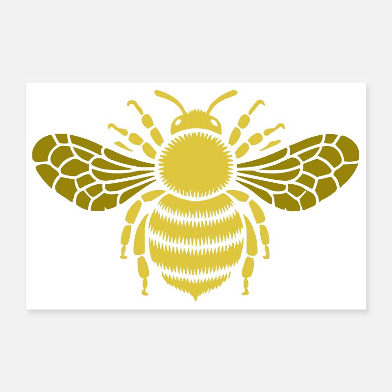 Motif Abeille Dorée Poster 30 x 20 cm