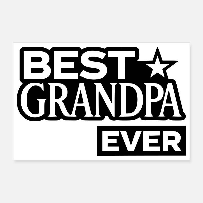 Best Grandpa Ever mit Stern - Bester Opa  Poster 30x20 cm