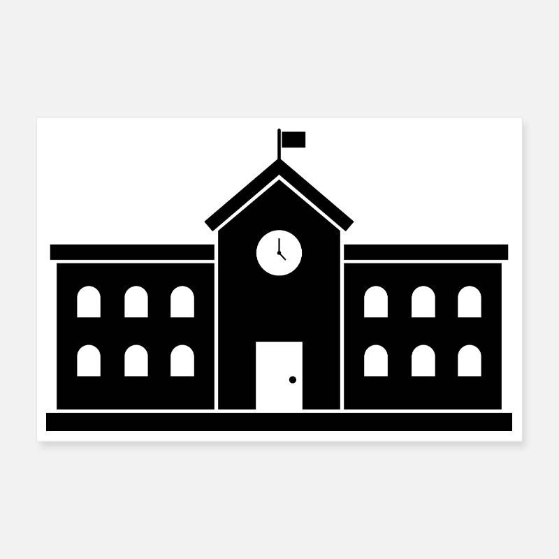 School building Poster 12" x 8" (30x20 cm)