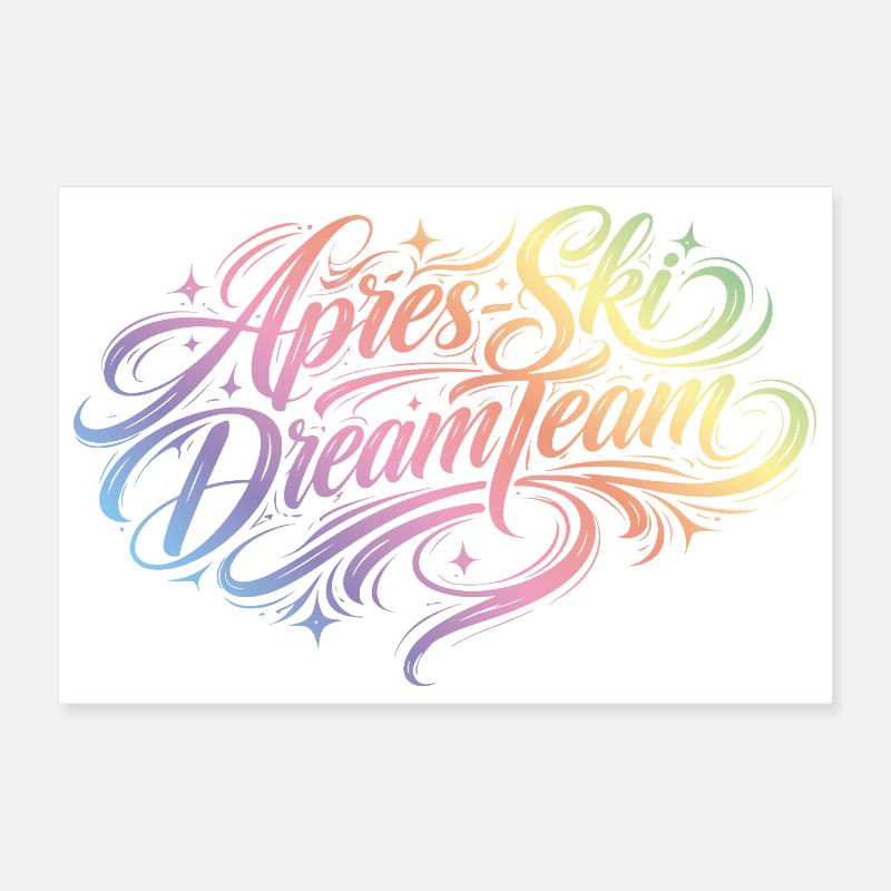 Après Ski Dream Team Coloré Poster 30 x 20 cm