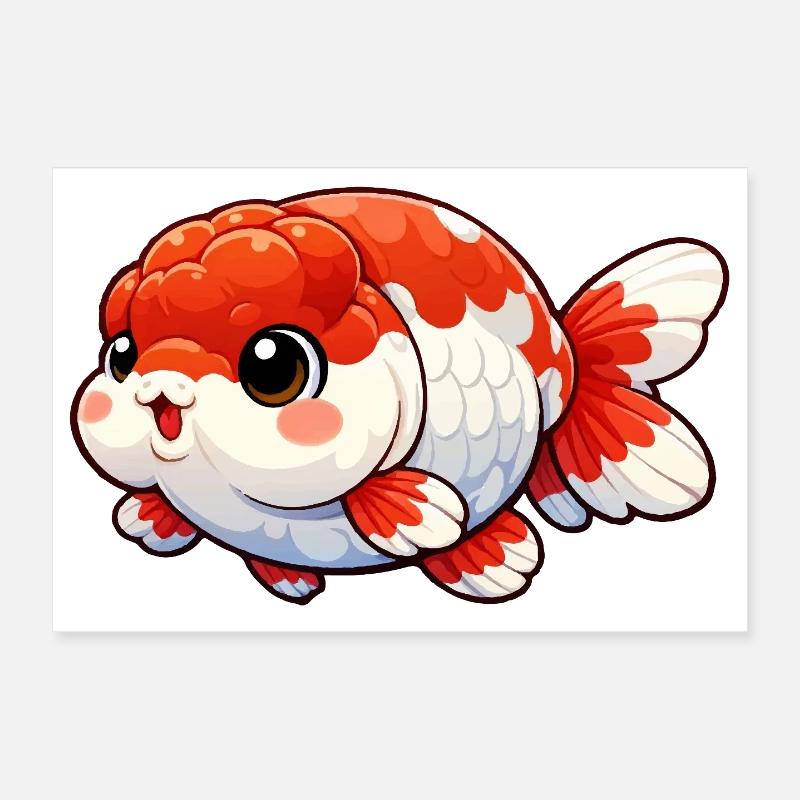Rnachu Goldfish Design Poster 12" x 8" (30x20 cm)