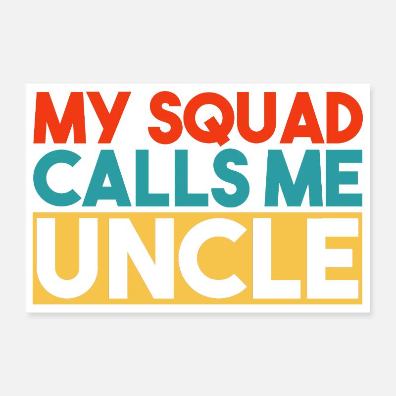 Mon escouade m’appelle Oncle Typographie rétro Poster 30 x 20 cm