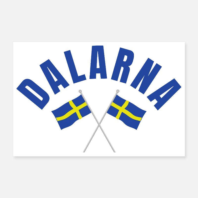 Drapeaux de Dalarna, Suède Poster 30 x 20 cm