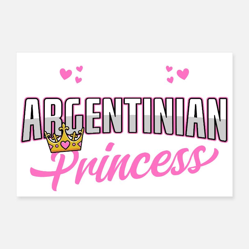 Princesse argentine Couronne de cœurs roses Poster 30 x 20 cm