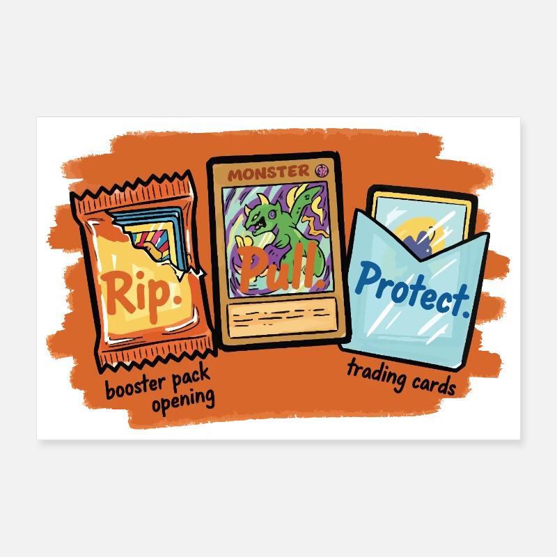 Ouverture du pack de cartes à collectionner Rip Pull Protect Poster 30 x 20 cm
