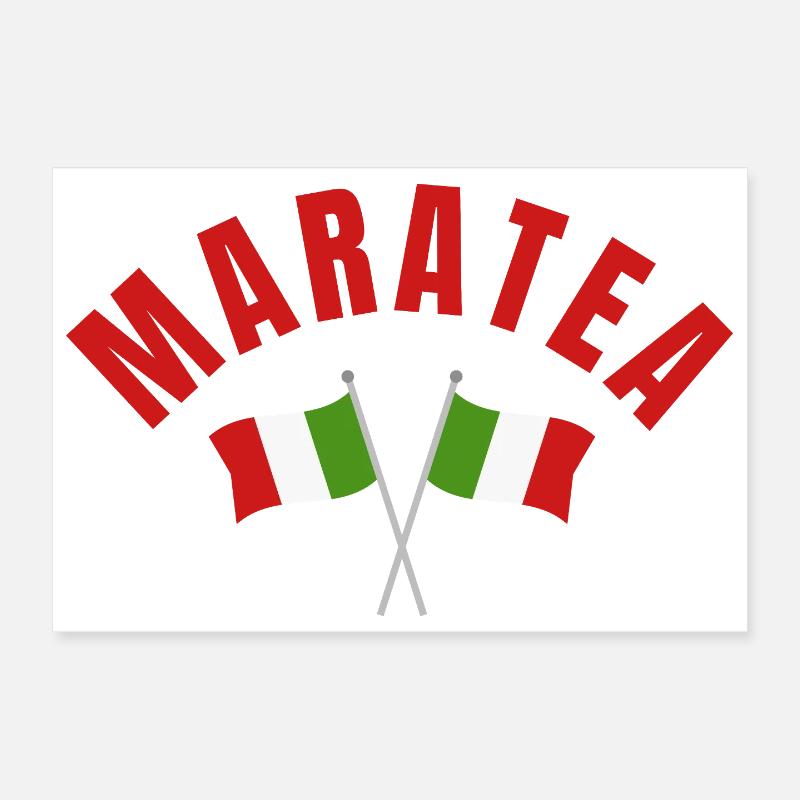 Maratea : drapeaux italiens croisés Poster 30 x 20 cm