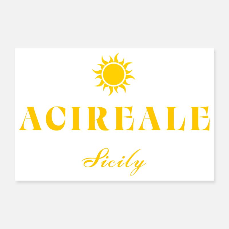 Acireale Sicily Sun Crest Poster 12" x 8" (30x20 cm)