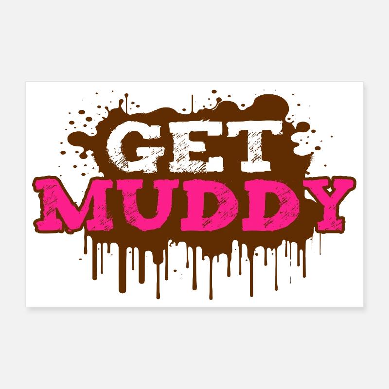 Course boueuse Schlammlauf Mud Run Muddy Poster 30 x 20 cm
