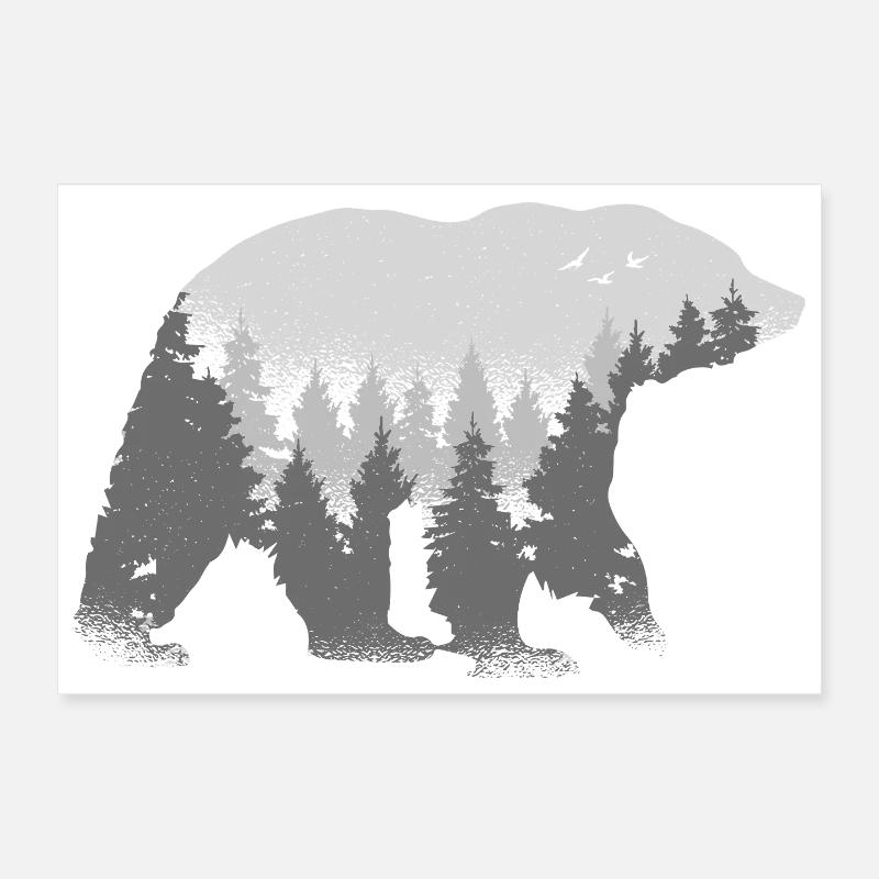 Waldgeist Bär Poster 30 x 20 cm