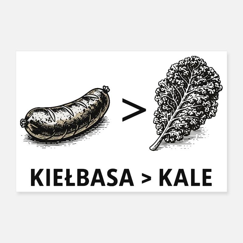 Kielbasa Greater Than Kale Poster 12" x 8" (30x20 cm)
