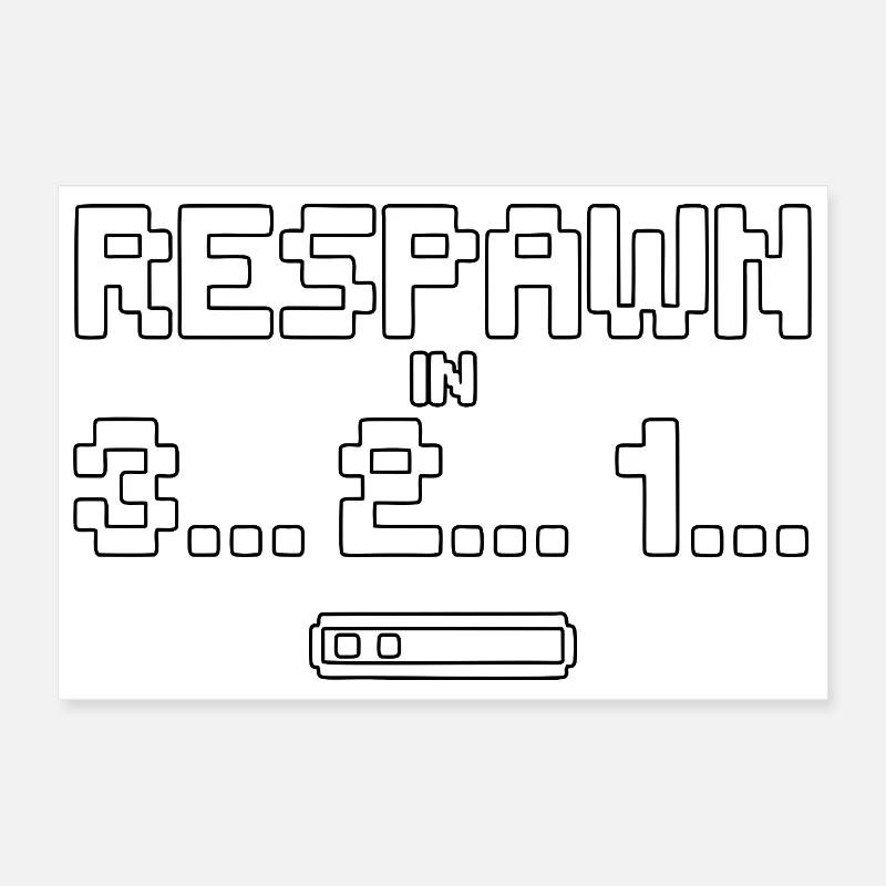 Respawn Countdown Pixel Art Poster 12" x 8" (30x20 cm)
