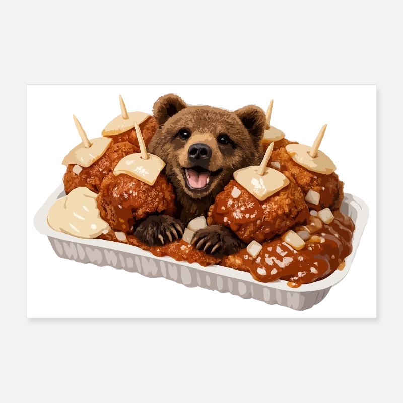 Morsure d’ours avec ours Poster 30 x 20 cm