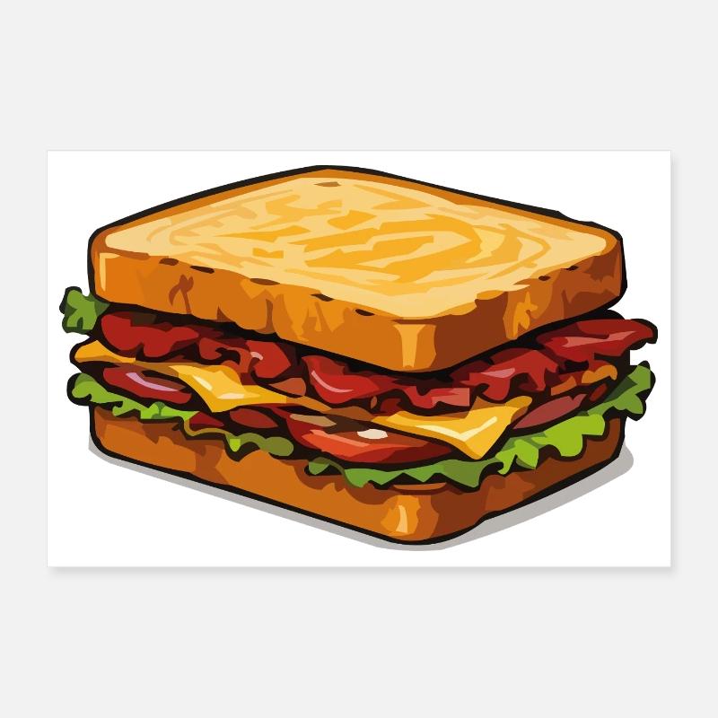 Illustration de sandwich de bande dessinée Poster 30 x 20 cm