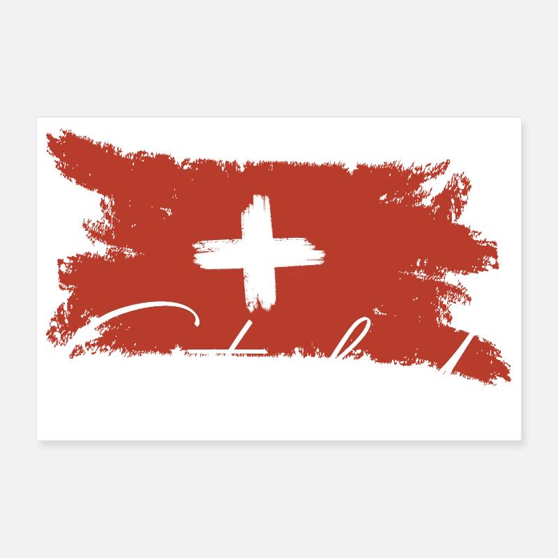 Switzerland Flag Poster 12" x 8" (30x20 cm)
