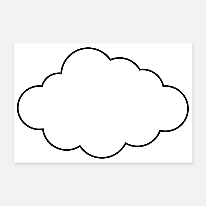 Cloud outline Poster 12" x 8" (30x20 cm)