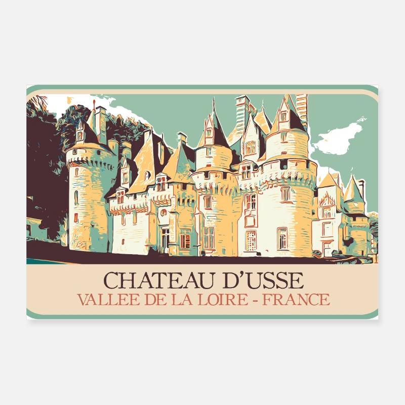 Château d'Ussé, Vallée de la Loire Poster 60 x 40 cm