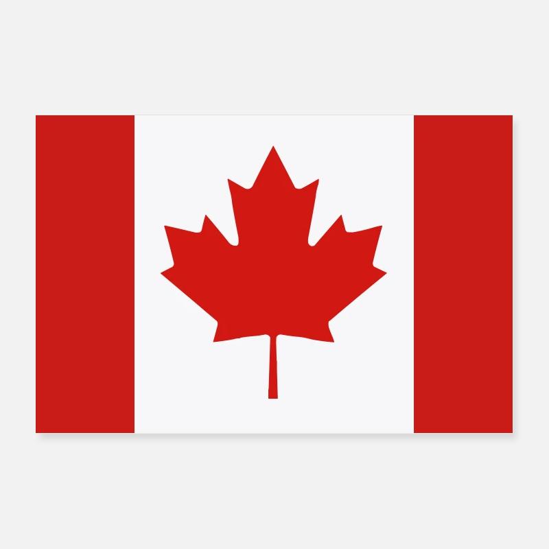 Drapeau du Canada à la feuille d’érable rouge Poster 60 x 40 cm