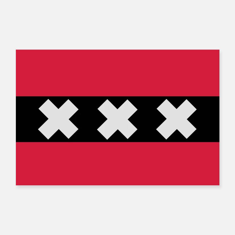 Drapeau de Amsterdam Poster 60 x 40 cm
