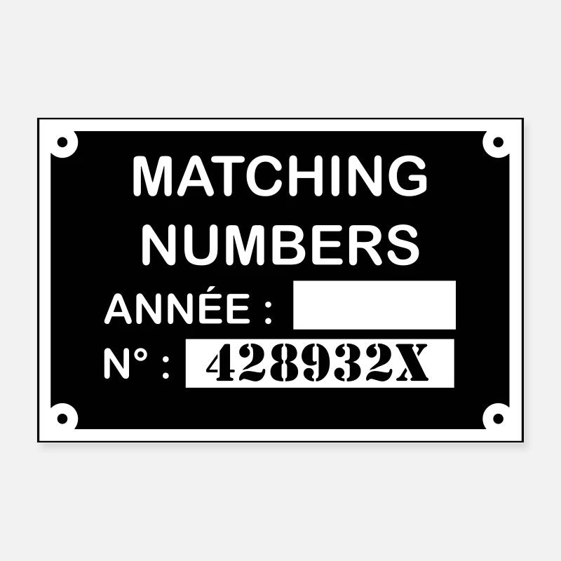 Matching Numbers - Poster 60 x 40 cm - blanc