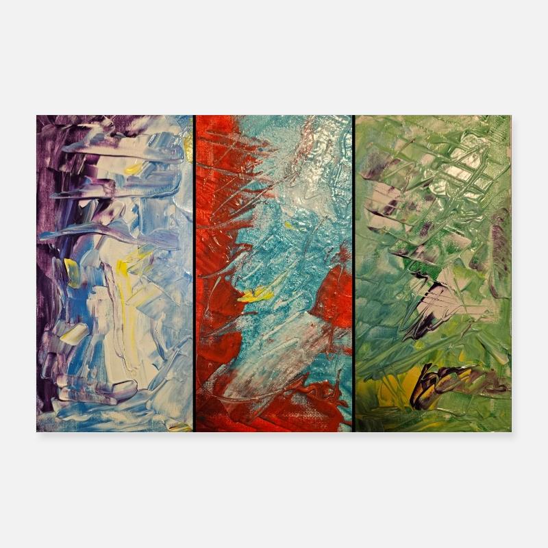 Flux de couleur triptyque Poster 60 x 40 cm