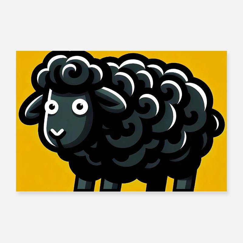 Schwarzes Schaf Poster 60x40 cm