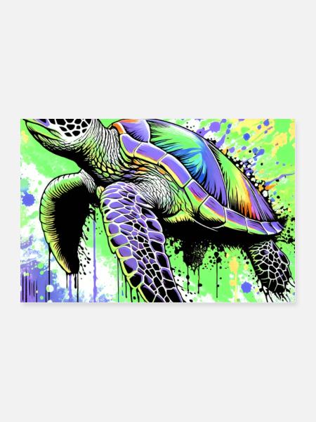 turtle - Poster 24" x 16" (60x40 cm) - white - Front