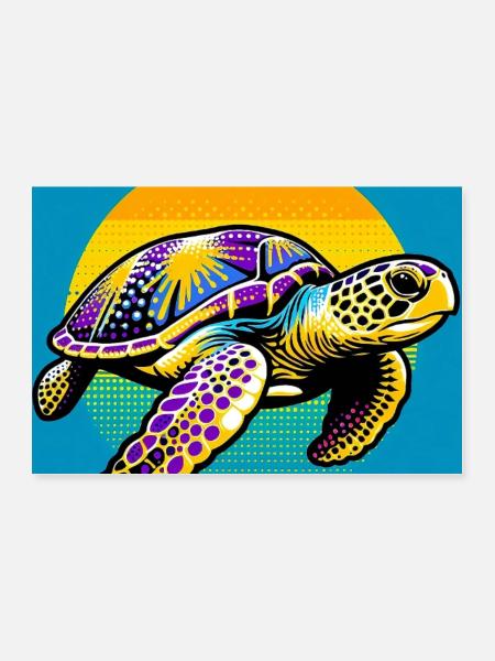 turtle - Poster 24" x 16" (60x40 cm) - white - Front