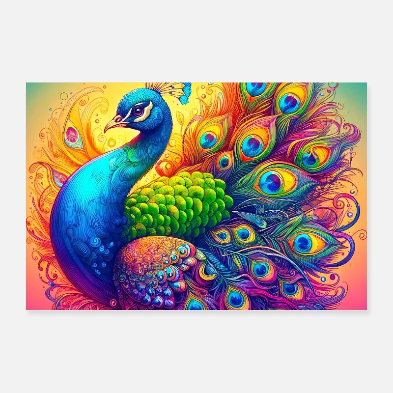 peacock Poster 24" x 16" (60x40 cm)