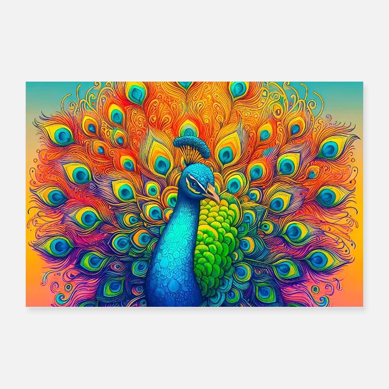 Pfau Poster 60x40 cm