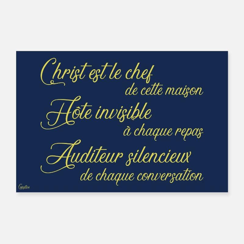 Christ chef, hôte invisible et auditeur silencieux Poster 60 x 40 cm