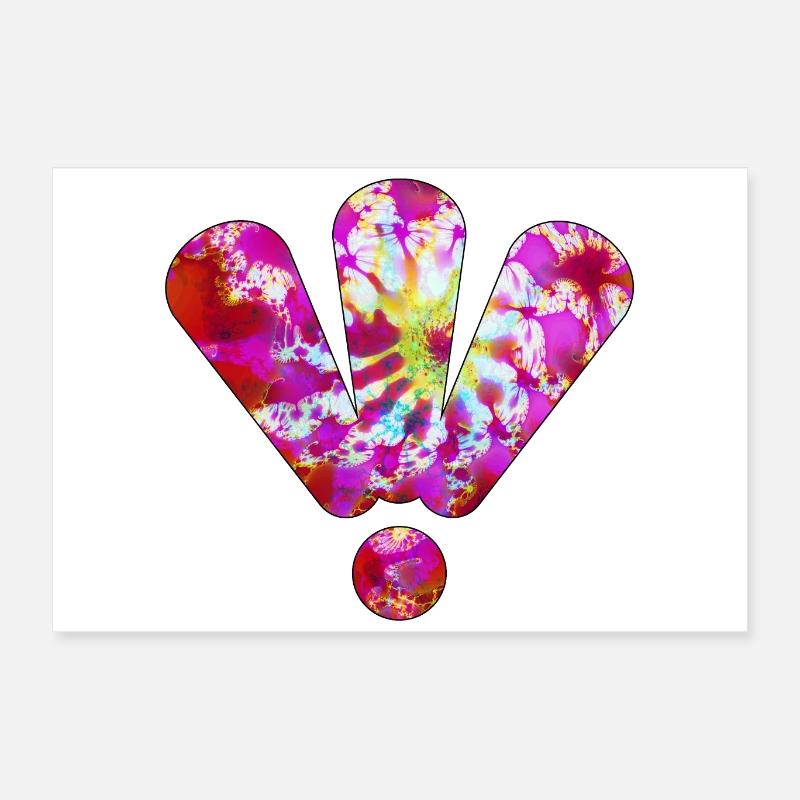 Trois points d'exclamation violet Poster 60 x 40 cm