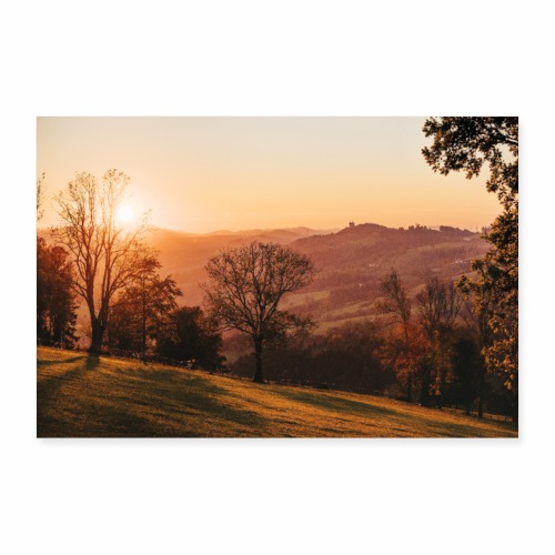 Sonnenuntergang im Herbst - Poster 60x40 cm