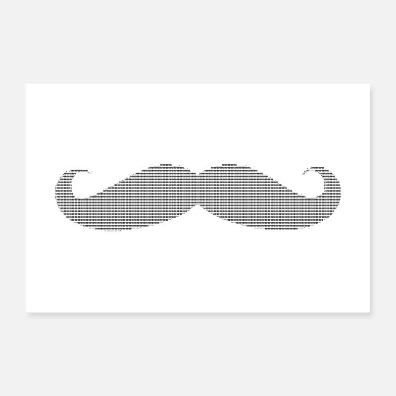 ASCII Mustache Poster 24" x 16" (60x40 cm)