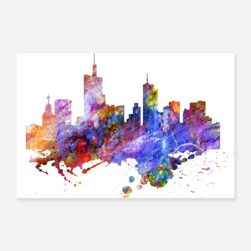 Couleurs de skyline de Francfort Poster 60 x 40 cm