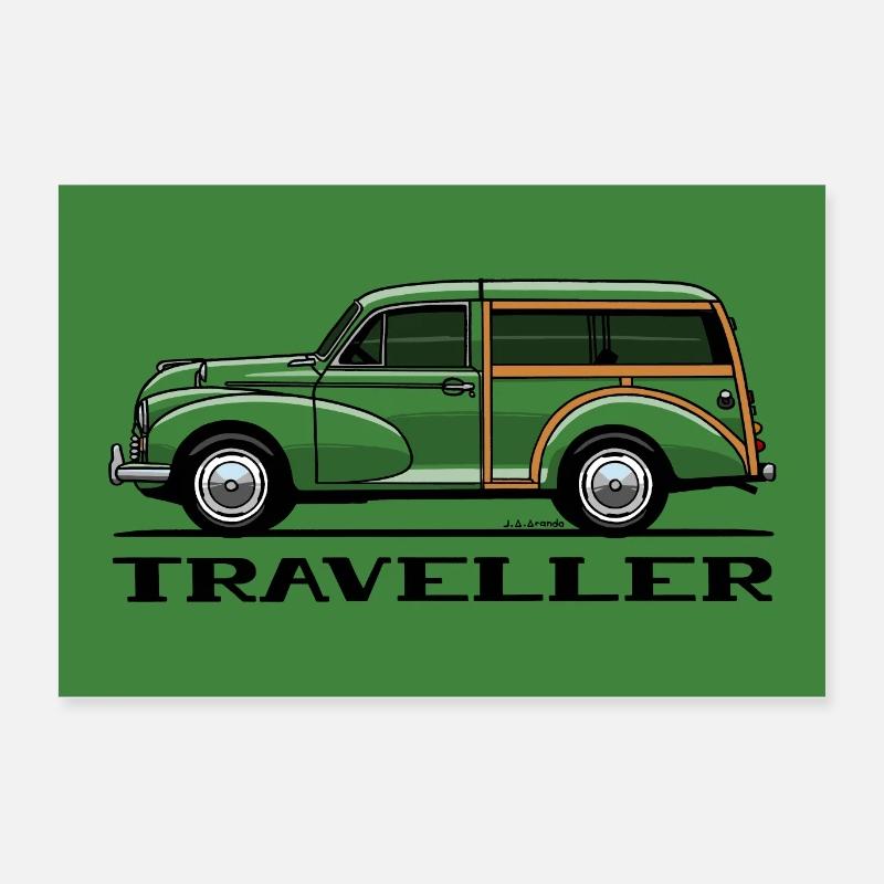 MORRIS MINOR TRAVELLER VERT Poster 60 x 40 cm