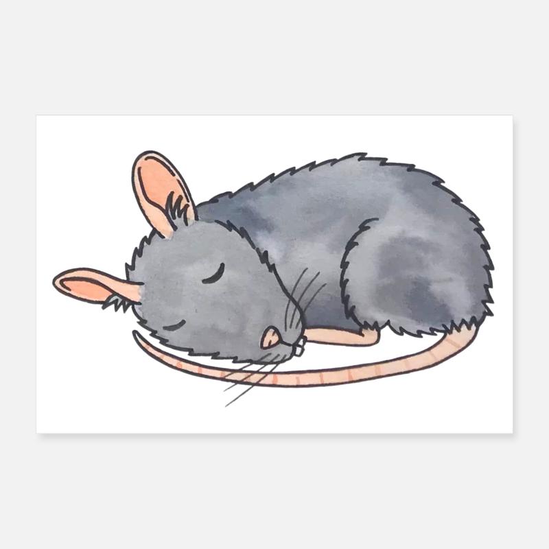Maus schlafend Poster 60x40 cm