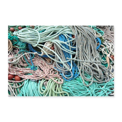 Kunterli Art - Colourful ball made of fishing ropes... - Poster 24 x 16 (60x40 cm)