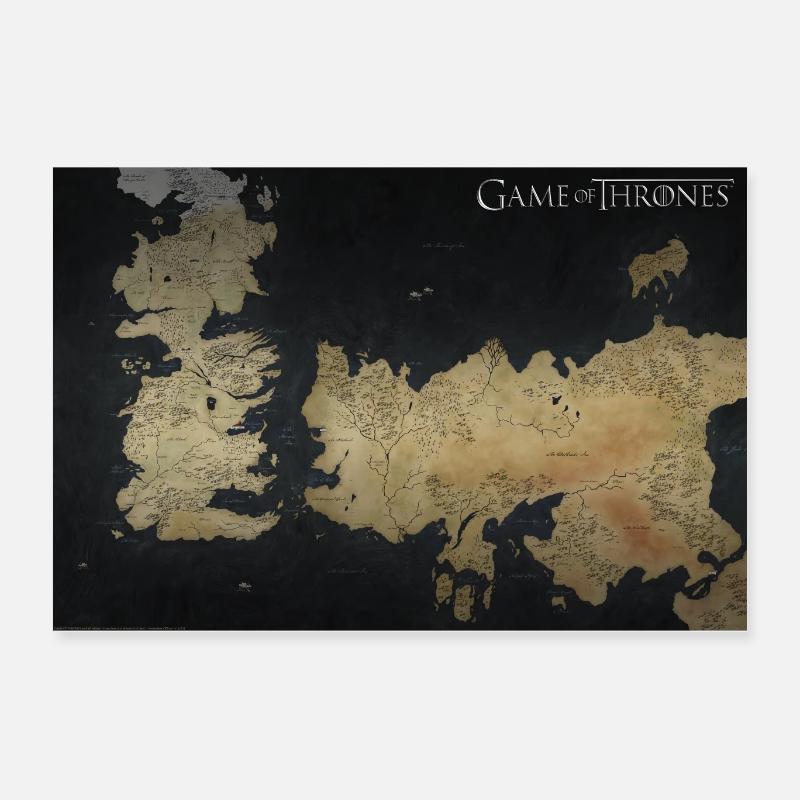 Game Of Thrones Westeros Karte Poster 60x40 cm