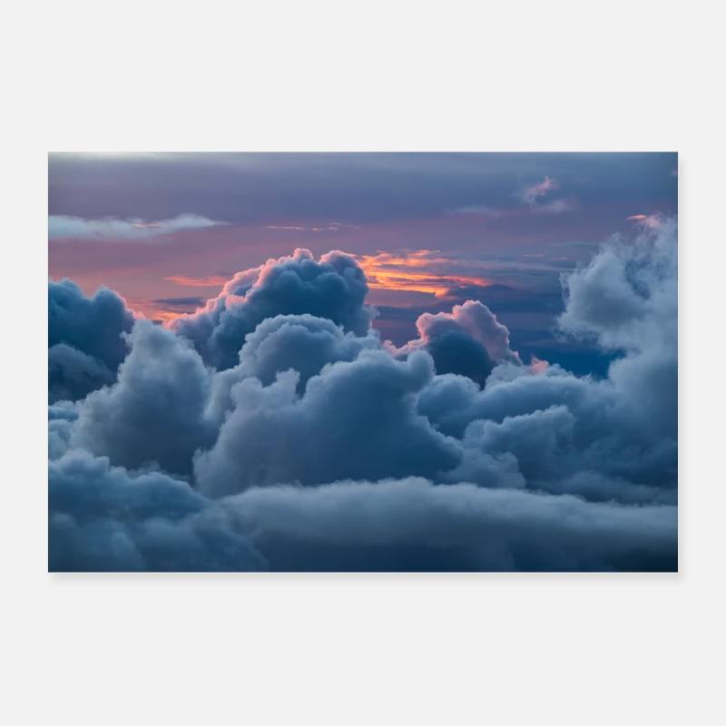 Cloudscape in sunset - Poster 24" x 16" (60x40 cm) - white