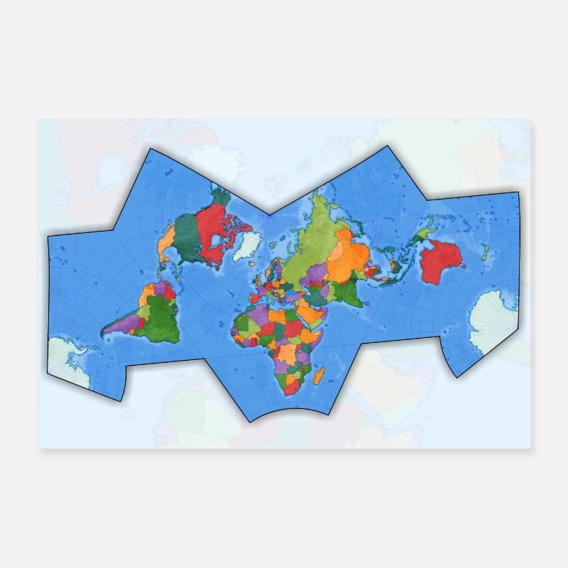 Cahill Concialdi world map projection Poster 24" x 16" (60x40 cm)