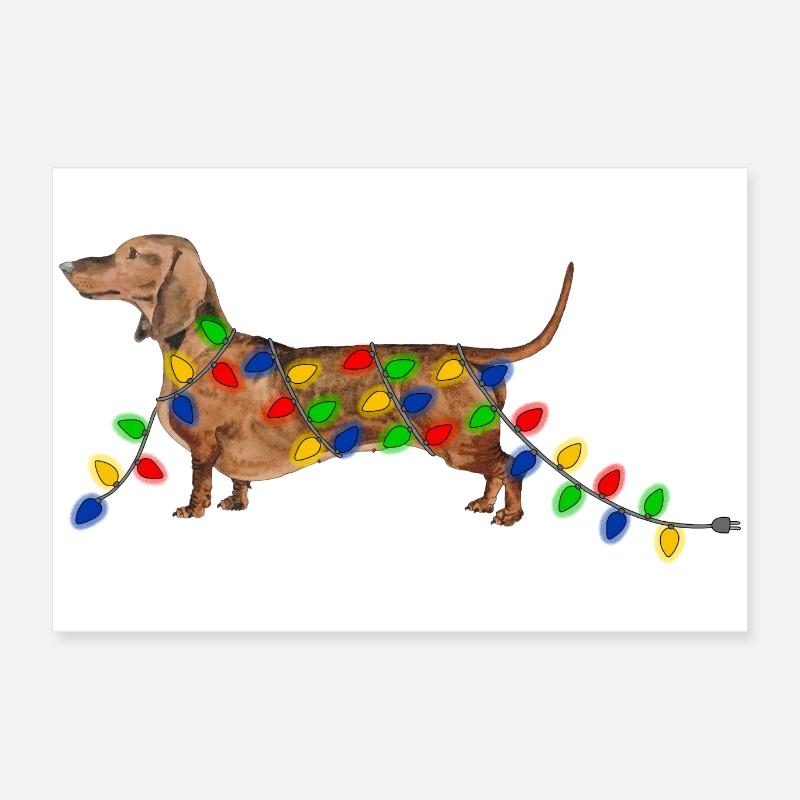 Teckel de Noël Teckel de Noël Poster 60 x 40 cm