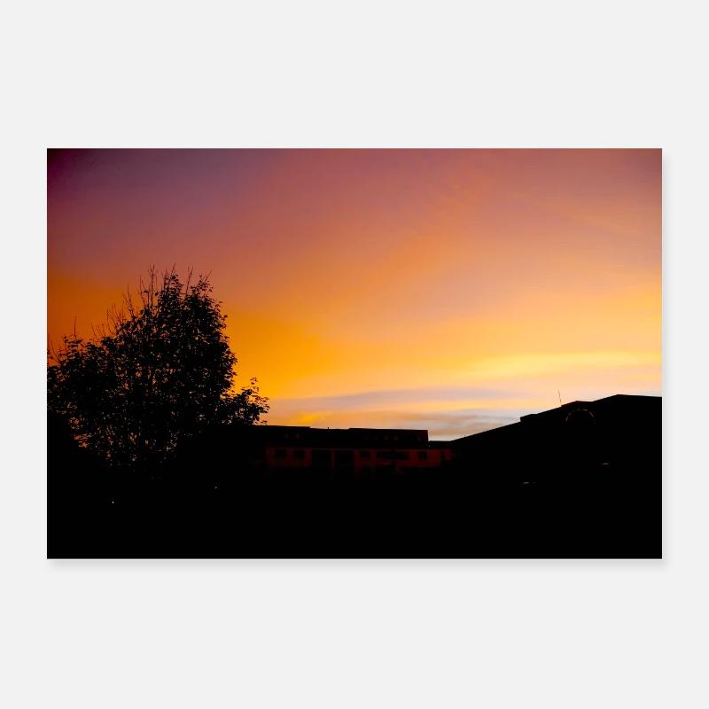 Affiche - Coucher de soleil - Poster 60 x 40 cm - blanc