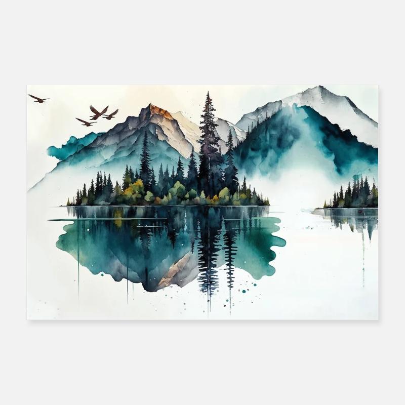 Landschaft Berge Poster 60x40 cm