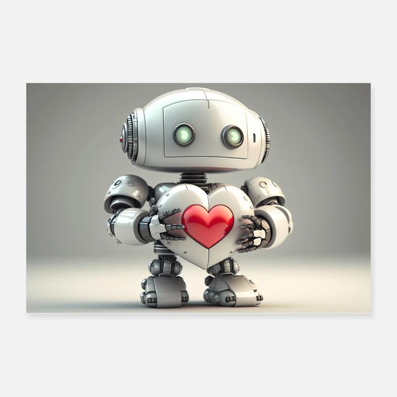 Herzlicher Roboterfreund Poster 60x40 cm