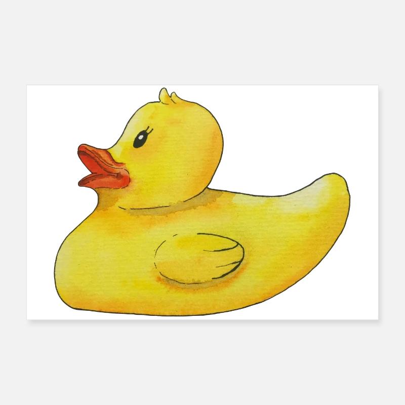 Squeaky Duck Bathing Duck Rubber Duck Cute Duck Poster 24" x 16" (60x40 cm)
