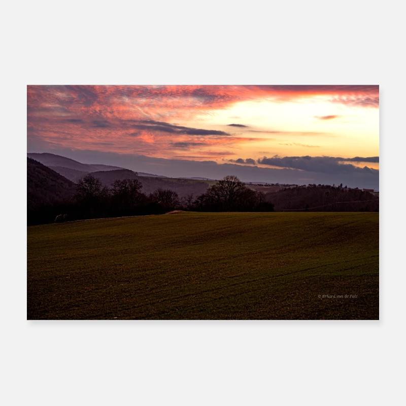 Coucher de soleil panoramique Poster 60 x 40 cm