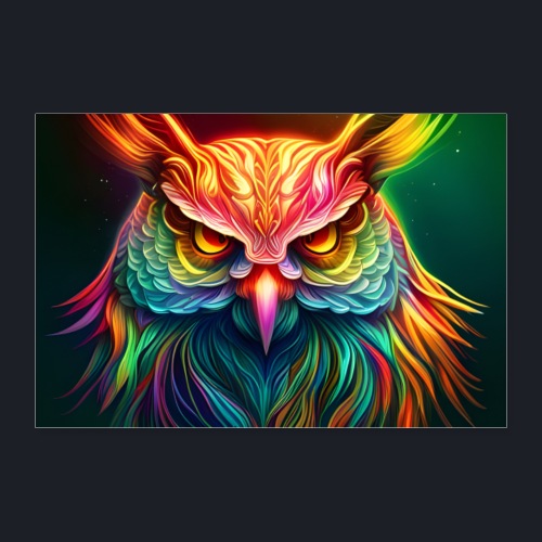 Psychedelic Owl - Poster 60x40 cm