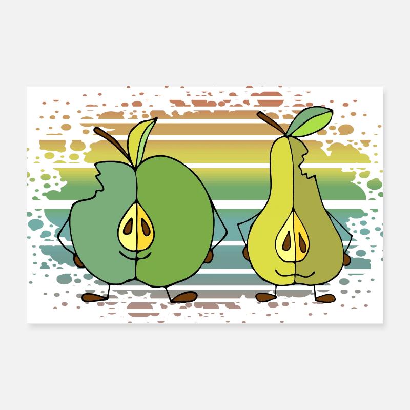 Pomme et poire Poster 60 x 40 cm
